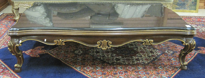 Appraisal: LARGE KARGES COFFEE TABLE Karges Furniture Co Venetian model still