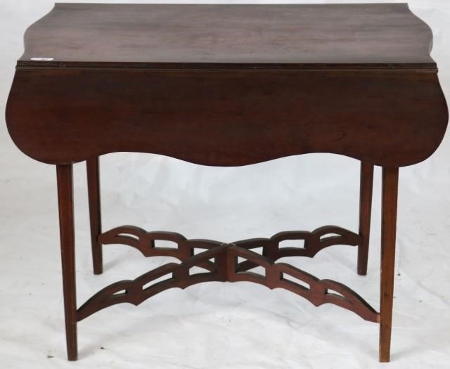 Appraisal: LATE TH C AMERICAN CHERRY DROP-LEAF PEMBROKETABLE WITH UNUSUAL CUT