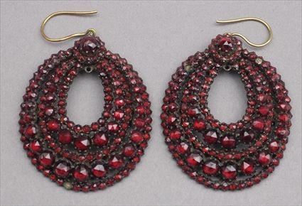 Appraisal: Pair of Bohemian Garnet Earrings