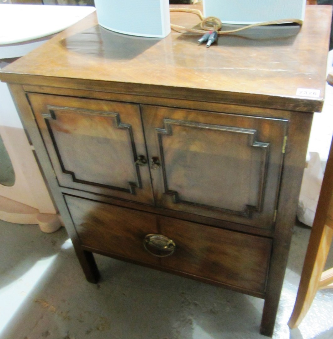 Appraisal: A th century mahogany commode converted to a side cabinet