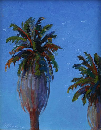 Appraisal: MARTIN Scott American th C Palm Trees Against a Blue