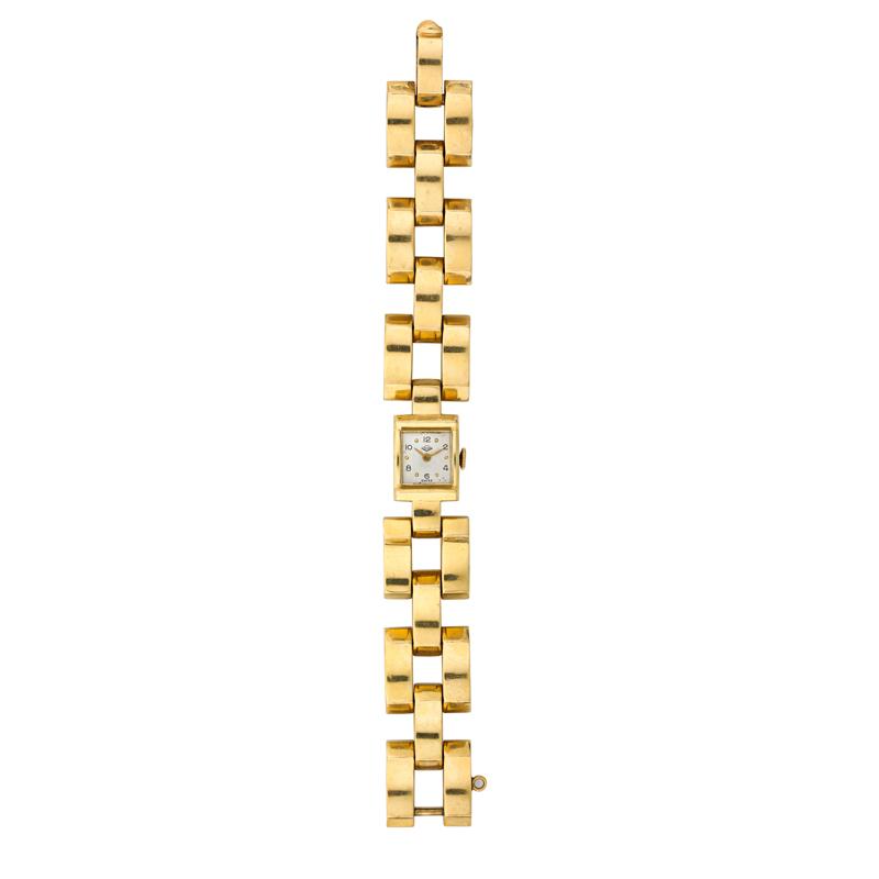 Appraisal: RETRO LADIES GOLD BRACELET WATCH SAKS FIFTH AVE Condition Report