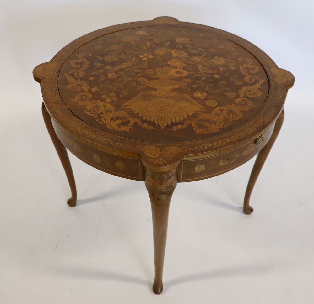 Appraisal: Century Q A Style Dutch Marquetry Inlaid Game Flip Top