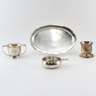 Appraisal: Four Piece Lot of Sterling Silver Table Top Items Four