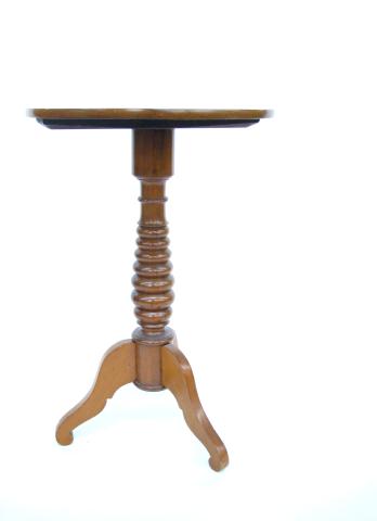 Appraisal: Turned Pedestal Antique Lamp Table '' high