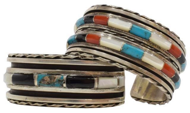 Appraisal: lot of Native American Zuni silver content unknown cuff bracelets