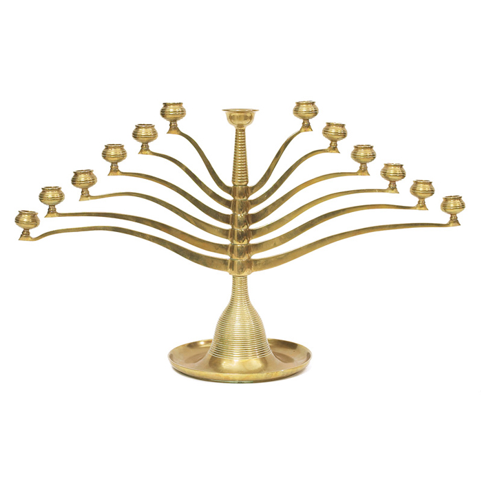 Appraisal: Arts and Crafts candelabra based on a design by Bruno