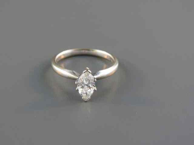 Appraisal: Diamond Ring carat marquise shape k white gold with appraisal