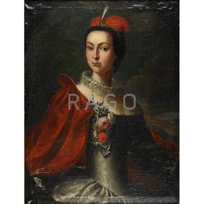 Appraisal: ENGLISH PORTRAIT Oil on canvas of an aristocratic lady th