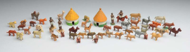 Appraisal: Lot of German Erzgebirge Figures Wood carved set of African