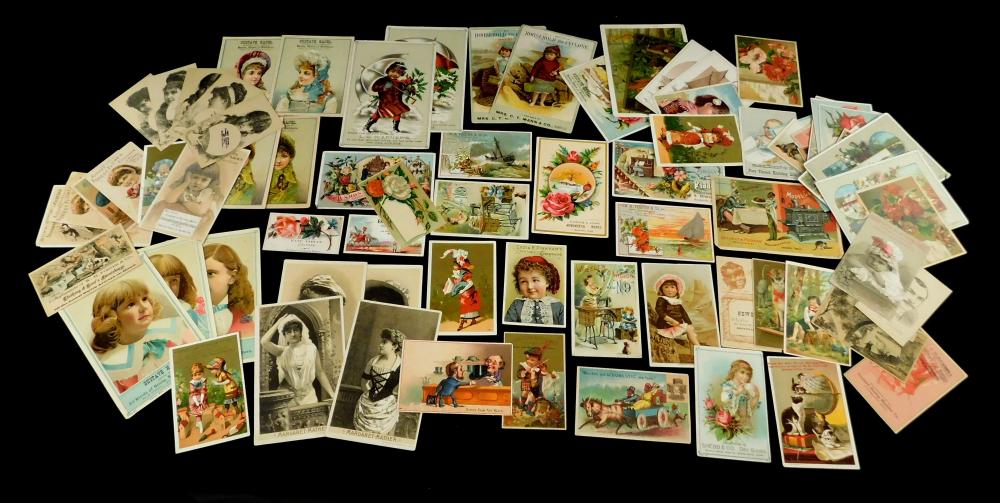 Appraisal: EPHEMERA Over eighty vintage advertising trading cards late th C