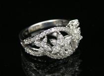 Appraisal: White Gold Fancy Ring with Diamonds k white gold fancy