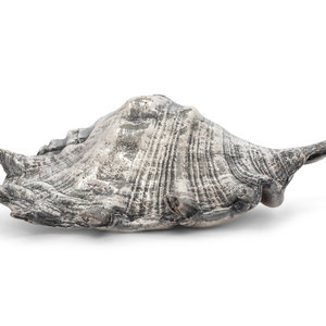 Appraisal: A Federico Buccellati Silver-Plate Mounted Conch Shell Circa stamped with