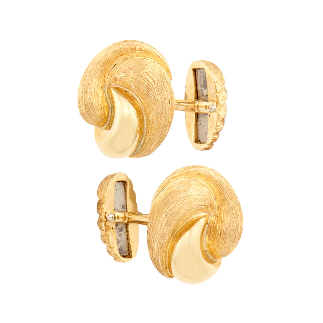 Appraisal: Pair of Gold Cufflinks Henry Dunay kt with maker's mark