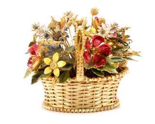 Appraisal: Jane Hutcheson Gorham Fleurs des Si cles Basket Jane Hutcheson