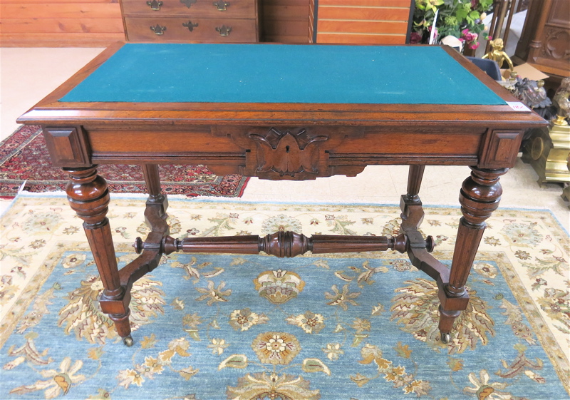 Appraisal: A VICTORIAN WALNUT LIBRARY TABLE Louis XVI substyle American c