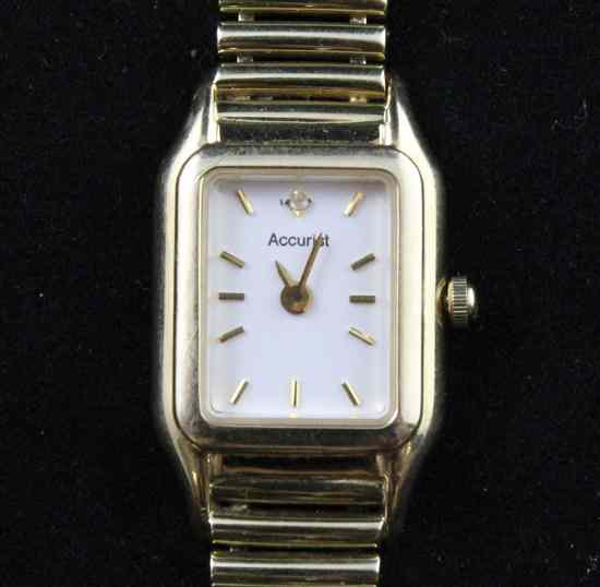 Appraisal: A lady's modern ct gold Accurist quartz wrist watch with