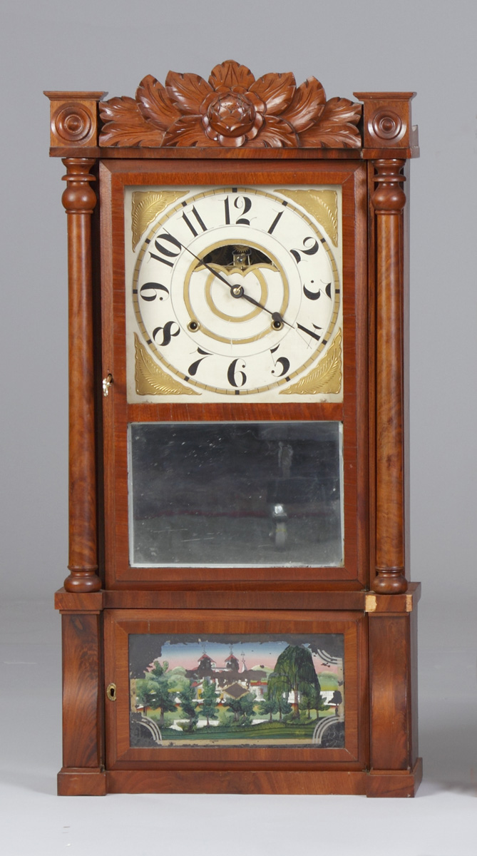 Appraisal: Birge Mallory Co Shelf Clock Mahogany case with full columns