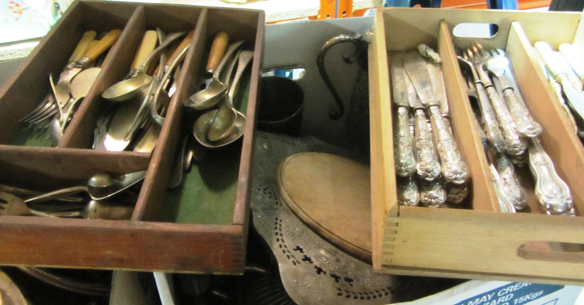 Appraisal: A quantity of silver plate flatware a part tea set