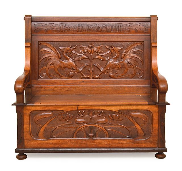 Appraisal: ROBERT PRENZEL - A BLACKWOOD SETTLE CIRCA - the rectangular