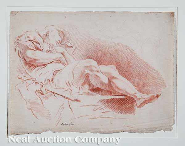 Appraisal: Charles-Andr called Carle Van Loo French - A Sleeping Shepherd