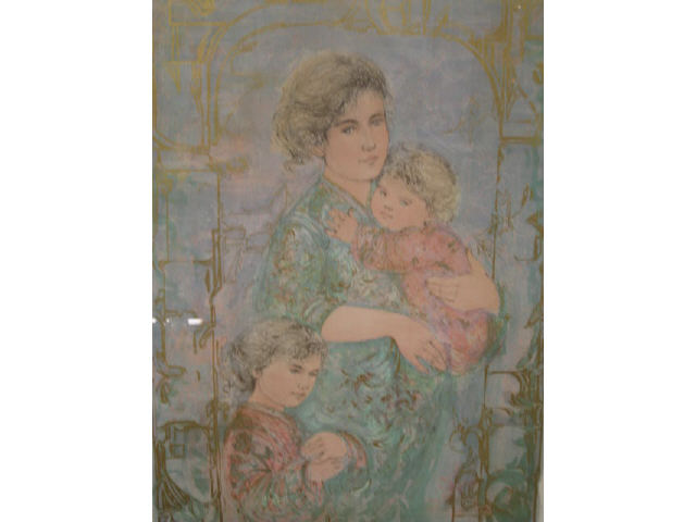 Appraisal: Edna Hibel Lithograph of Mother Children signed numbered II- ed