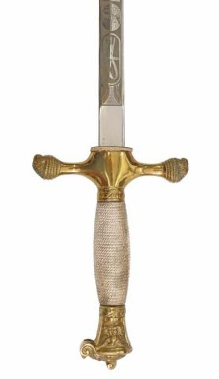 Appraisal: U S Military Academy Cadet sword sabre with substantial engraving