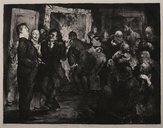 Appraisal: GEORGE BELLOWS American - ARTISTS JUDGING WORKS OF ART signed