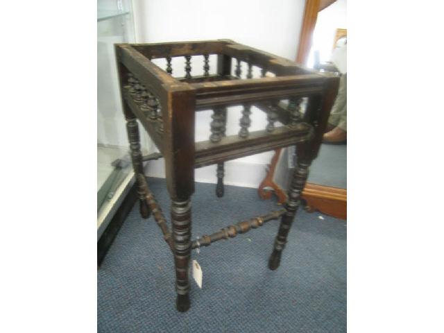 Appraisal: Antique Stool spindale decor lacking top