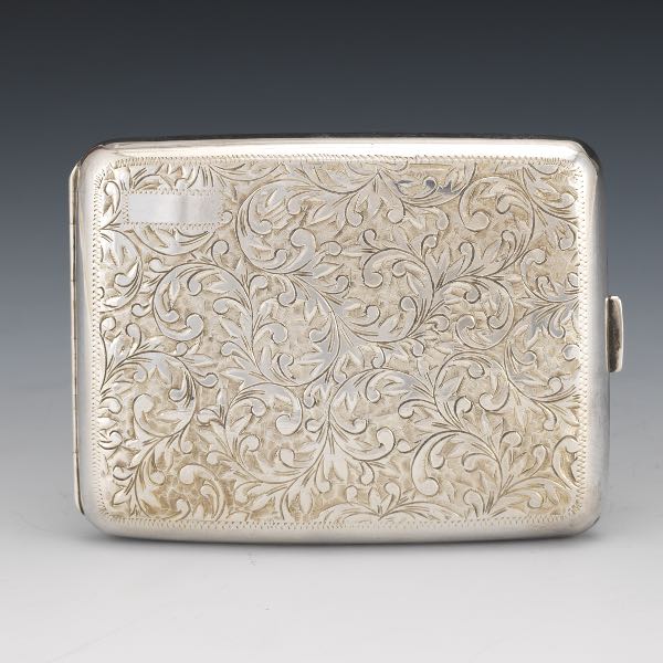 Appraisal: ANTIQUE STERLING SILVER CIGARETTE CASE x x Rectangular hinged sterling