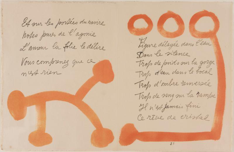 Appraisal: Picasso Reverdy Leaf from Le Chant de Morts lithograph in