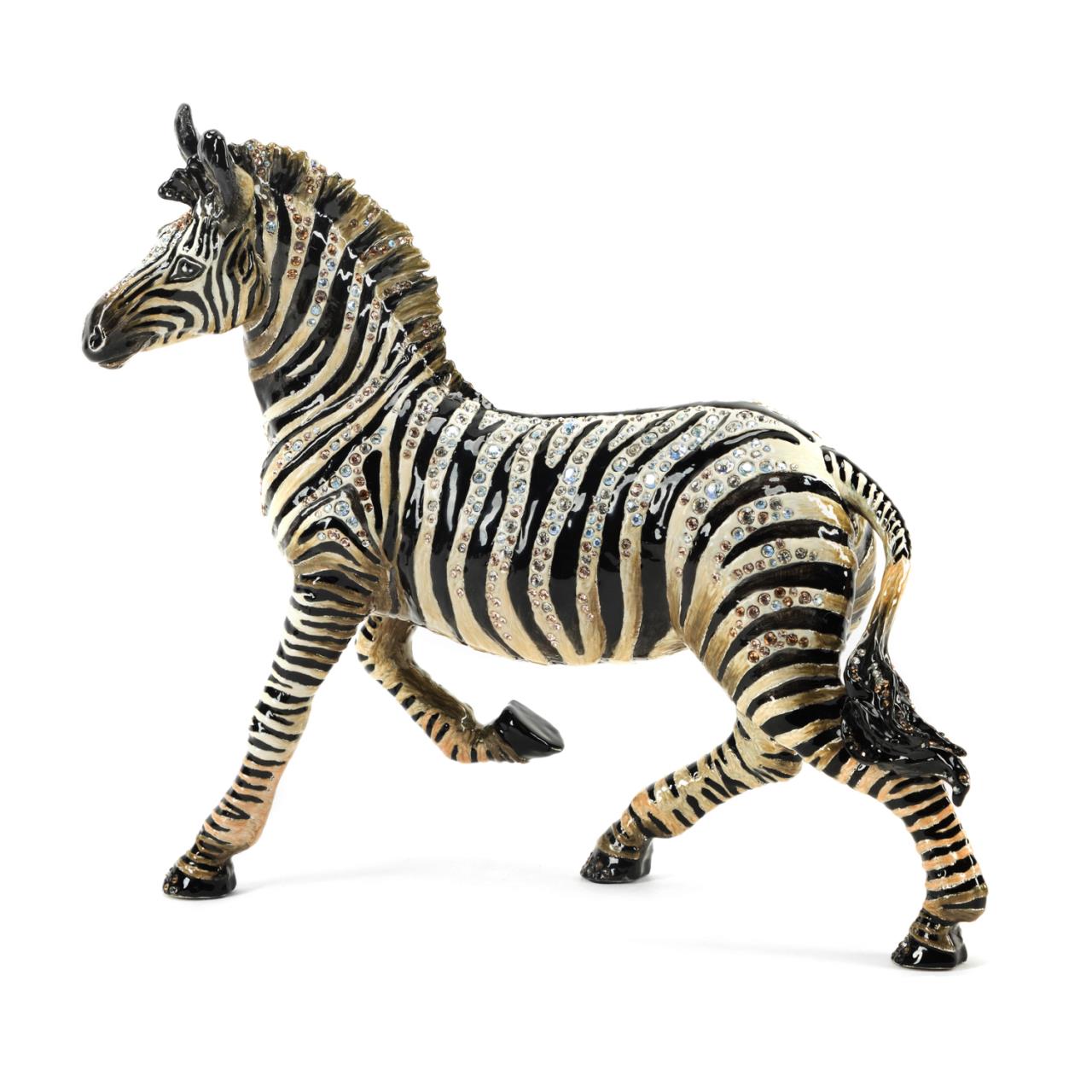 Appraisal: JAY STRONGWATER STANDING BEJEWELED ZEBRA Jay Strongwater American Stanley a