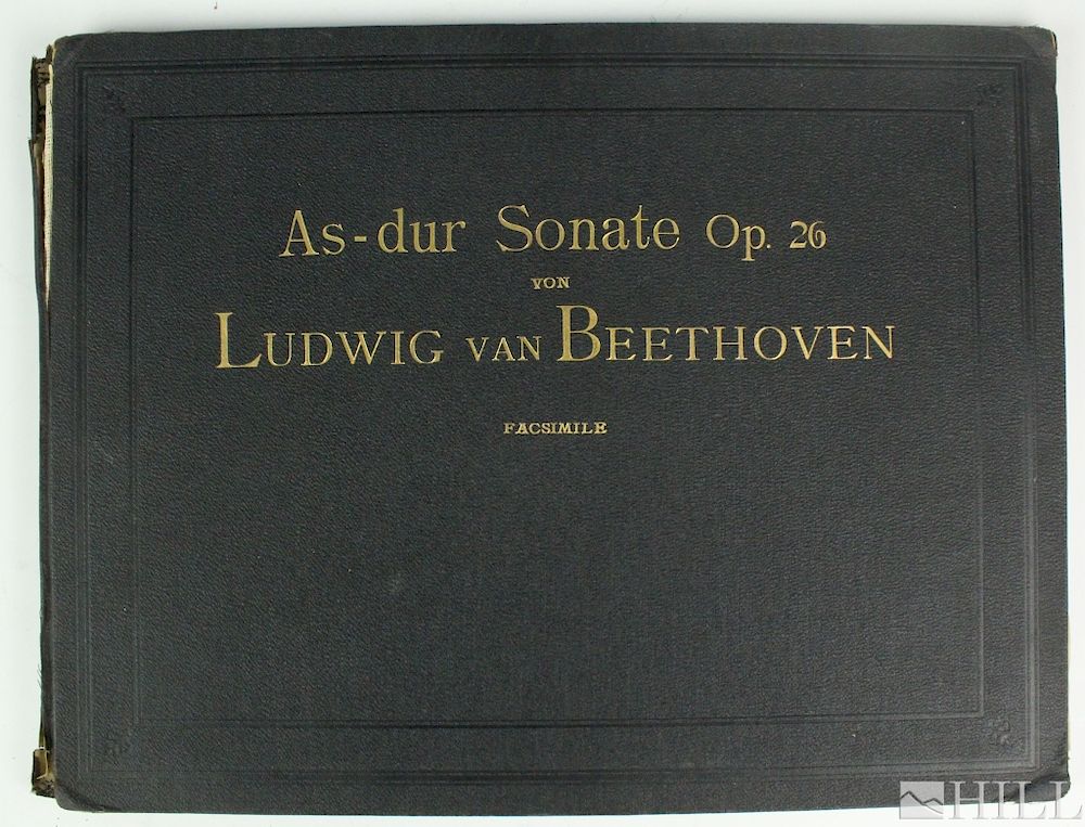 Appraisal: Ludvig van Beethoven Facsimile Sonata Opus Ludvig van Beethoven German