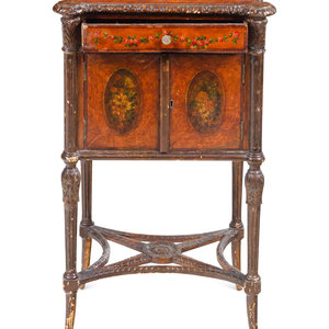 Appraisal: A George III Painted Burl Walnut Small Commode Late th