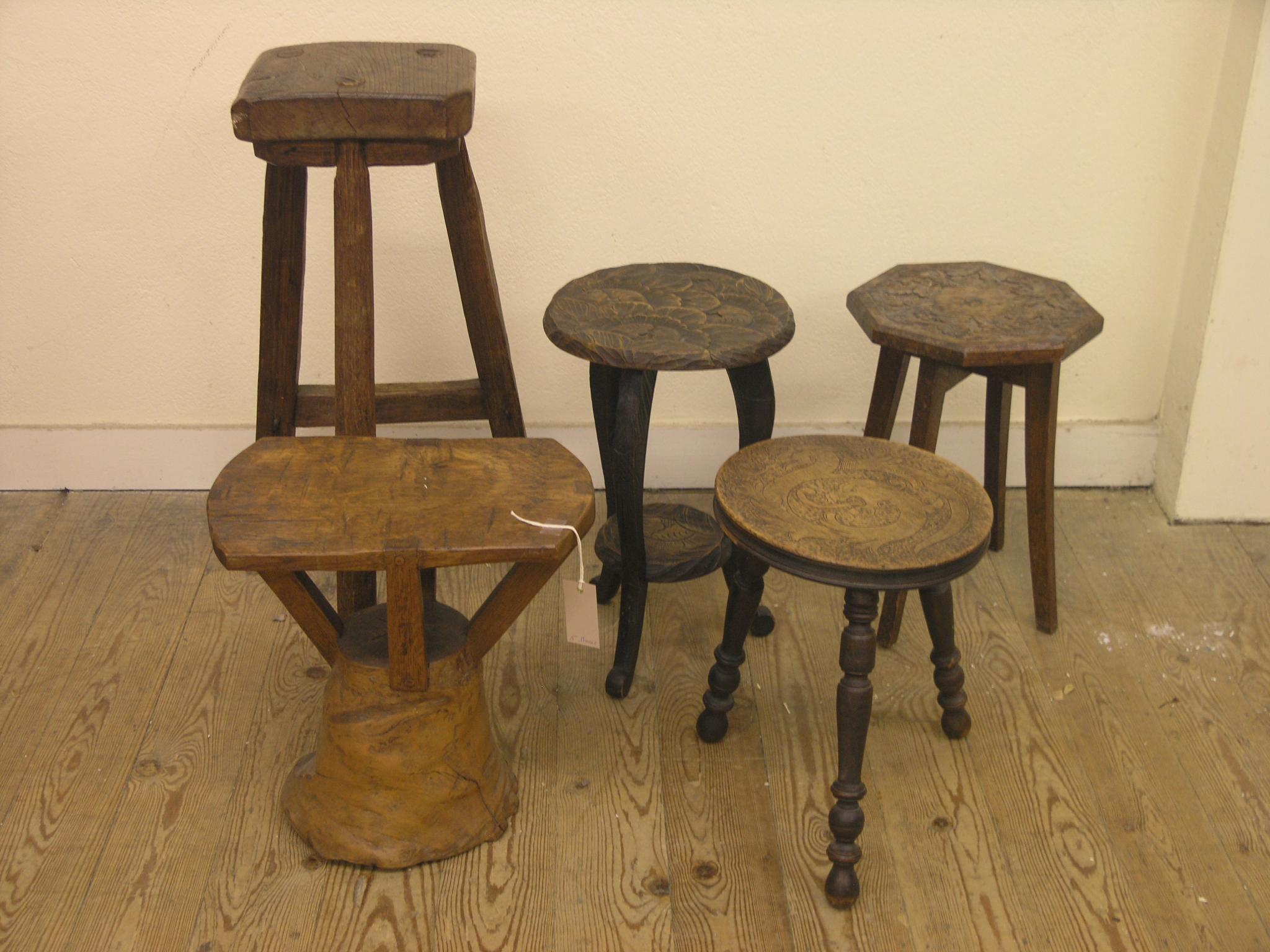 Appraisal: Five various wood stools