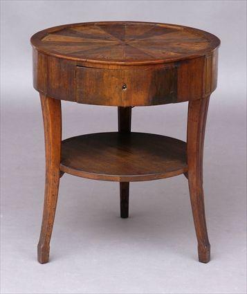 Appraisal: ITALIAN NEOCLASSICAL INLAID WALNUT GUERIDON The circular top with alternating