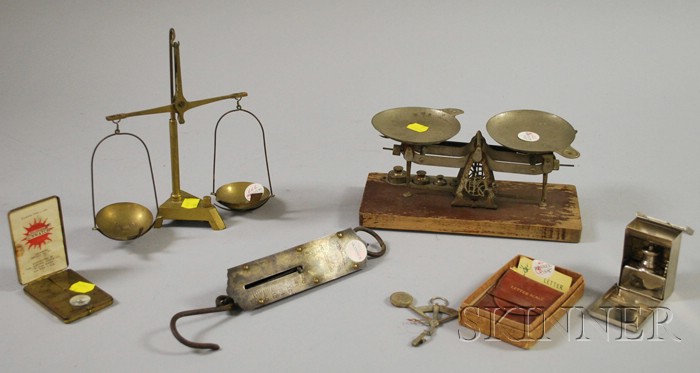 Appraisal: Metal Spirit Lamp and Five Assorted Small Scales a Pioneer