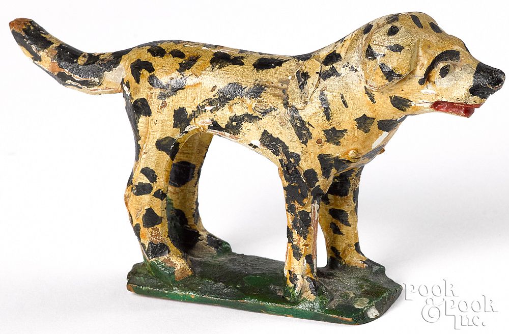 Appraisal: Wilhelm Schimmel carved and painted standing dog Wilhelm Schimmel Cumberland