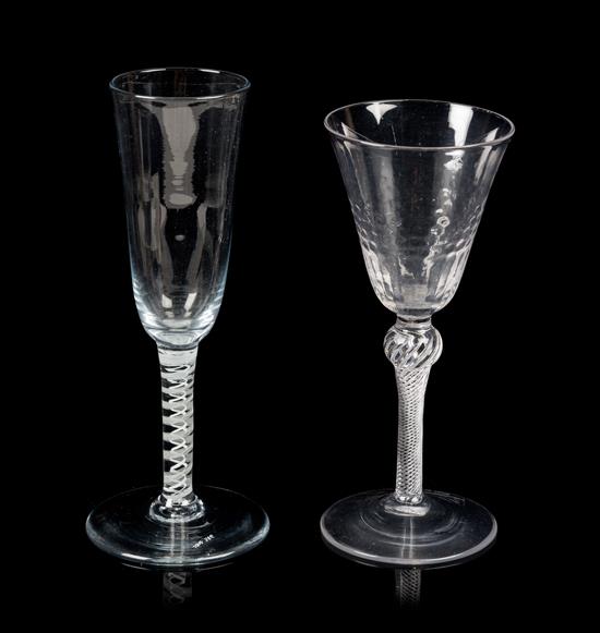 Appraisal: Sale Lot Two English Glass Wine Goblets likely th century