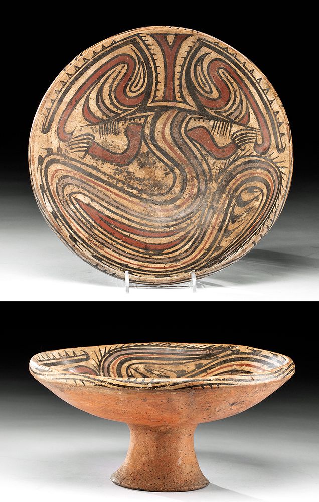 Appraisal: Panamanian Cocle Polychrome Pedestal Bowl Pre-Columbian Central America Panama Cocle