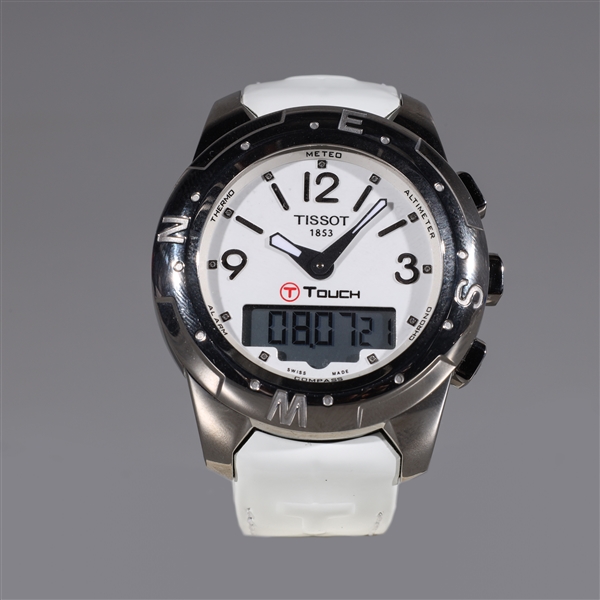 Appraisal: Tissot T-Touch II wristwatch titanium case white face with diamonds