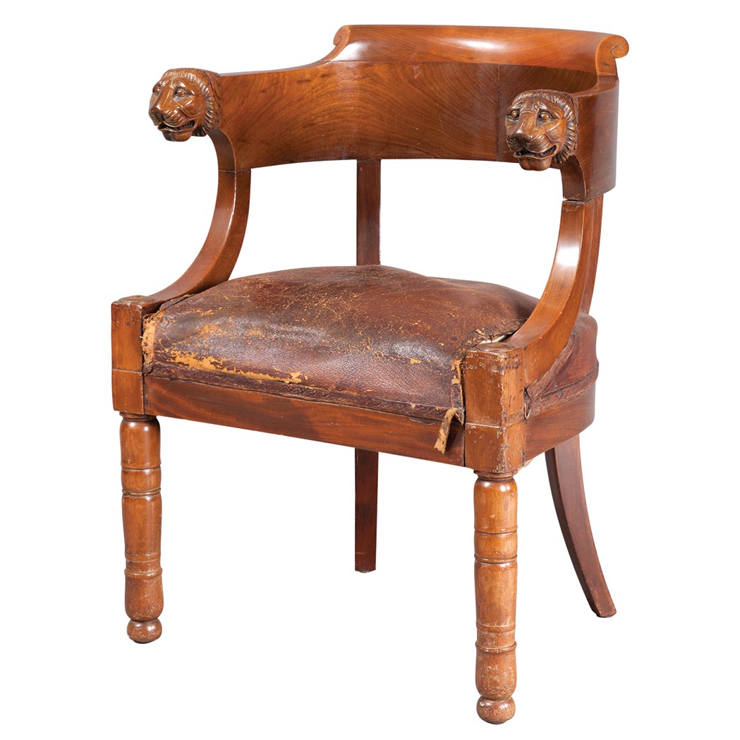 Appraisal: Restauration Mahogany Fauteuil de Bureau Attributed to Jacob Desmalther circa