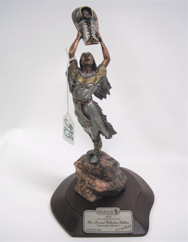 Appraisal: C A PARDELL POLYCHROME METAL SCULPTURE titled Tomorrow's Warrior Legends