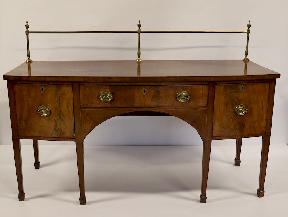 Appraisal: Antique Mahogany Sideboard With Inlay Brass Gallery From a West