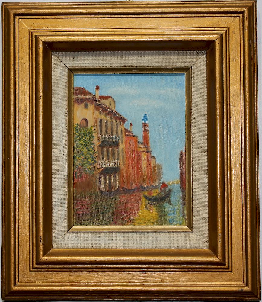 Appraisal: Signed th C Painting of Venice Italy Signed th C