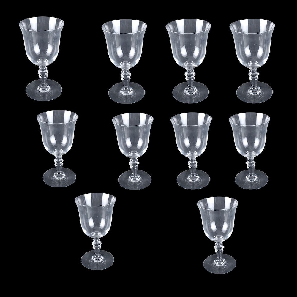 Appraisal: Baccarat Goblets Set of Ten Baccarat Provence Crystal Goblets Signed