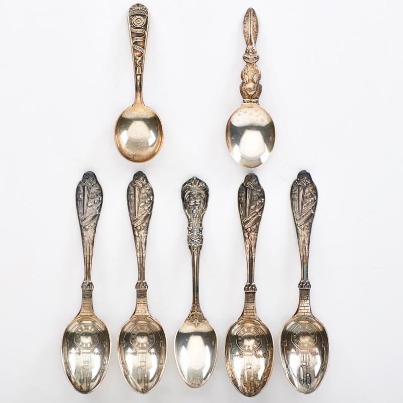 Appraisal: STERLING SILVER CHILDREN'S SPOONS Condition Report DISCLAIMER Rago Unreserved is