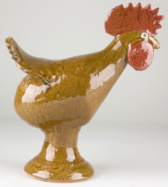 Appraisal: Reggie Meaders Georgia Pottery Rooster colorfully glazed with bright red