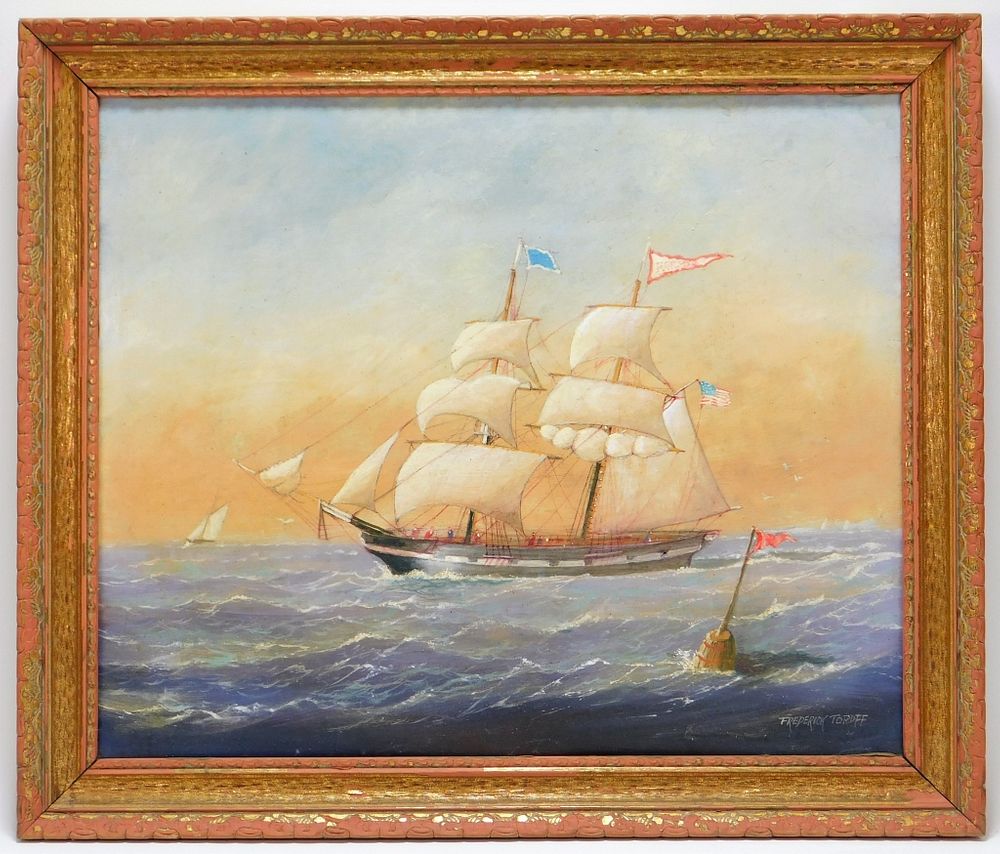 Appraisal: C American Impressionist Maritime Painting United States th Century Depicts