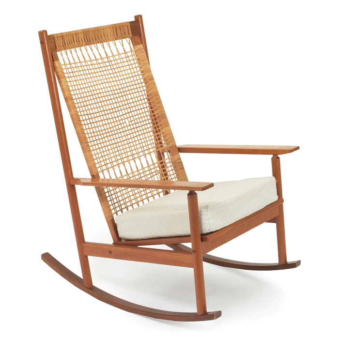 Appraisal: Hans Olsen rocking chair by Jorgensen Mobelfabrik Denmark teak original